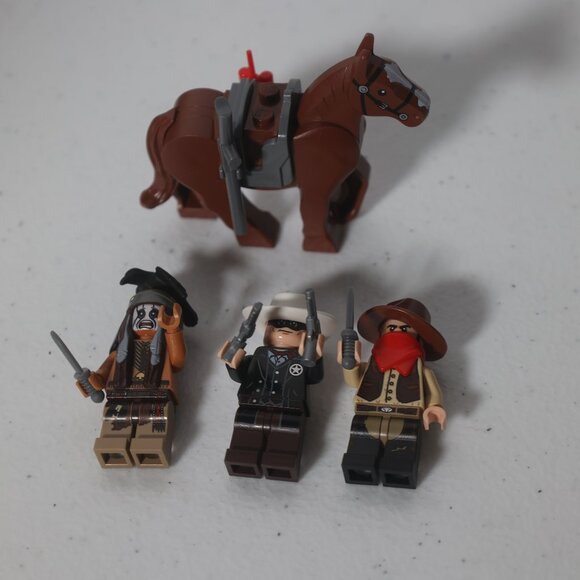 Lego Long Ranger Lot of 4 Minifigures Lone Ranger Tonto Horse Jesus - Picture 1 of 4